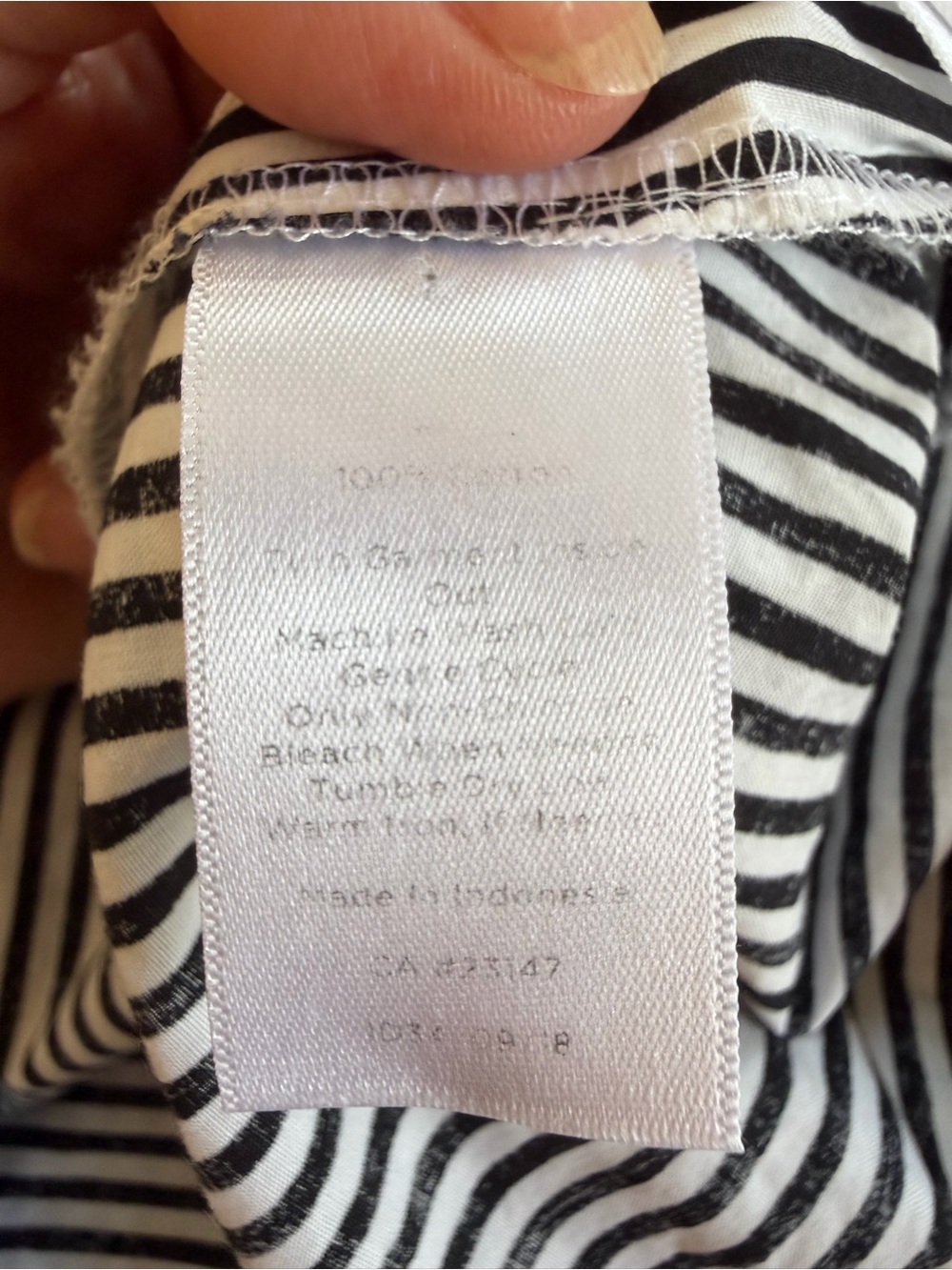 Talbots Black and White Vertical Stripe Button-Down Blouse size SP - Picture 6 of 7